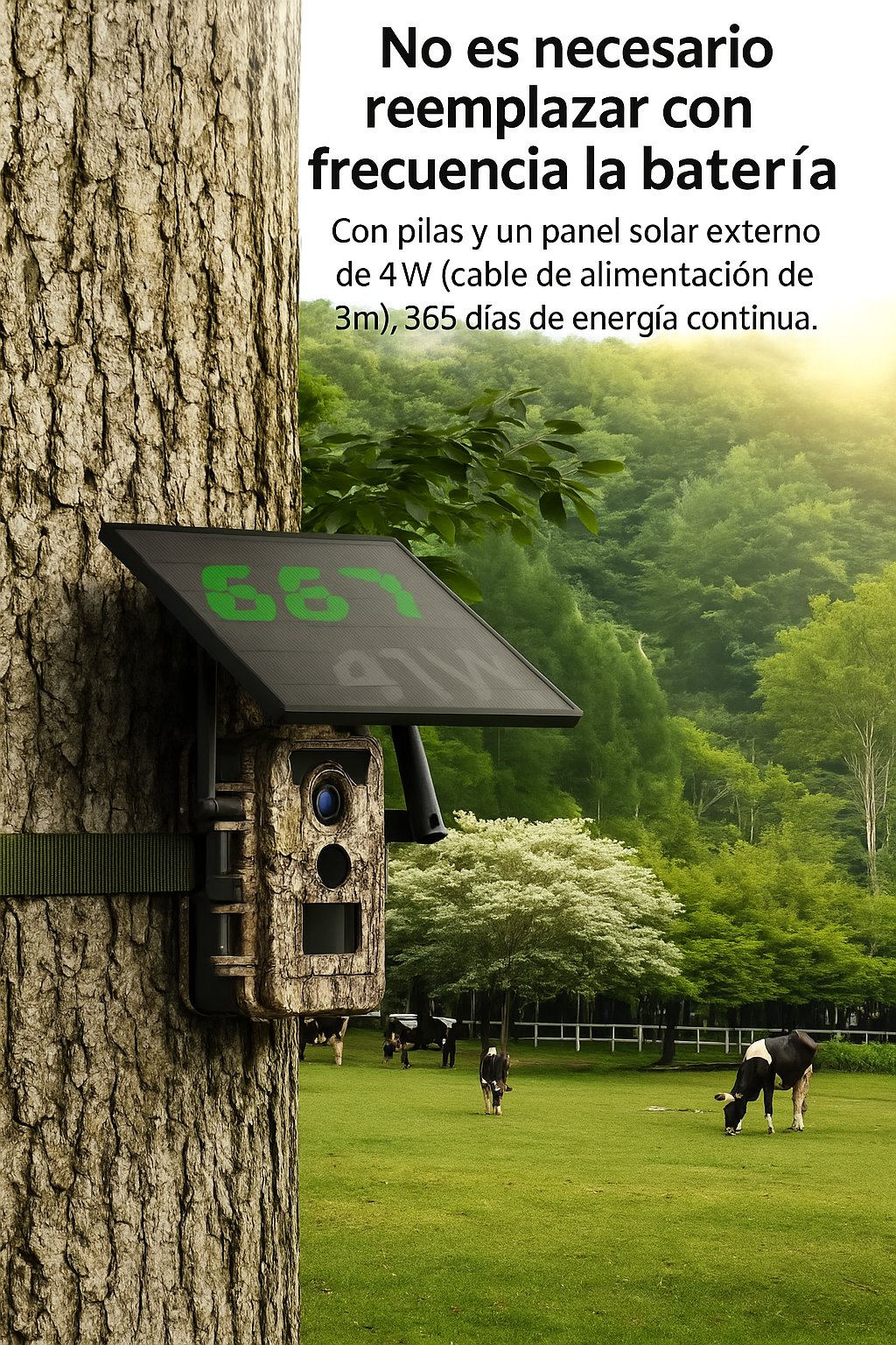 Cámara de fototrampeo 4G y placa solar