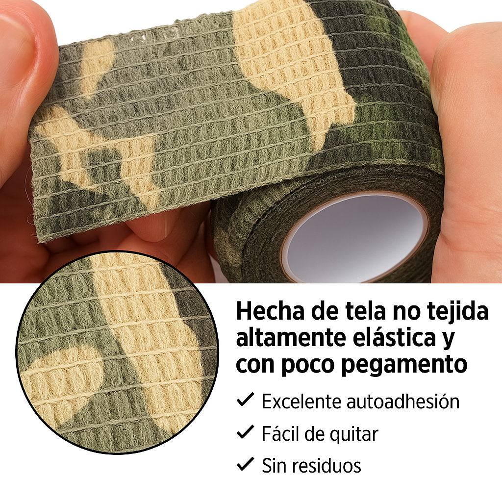 Cinta de camuflaje autoadhesiva (pack 5 Unidades)