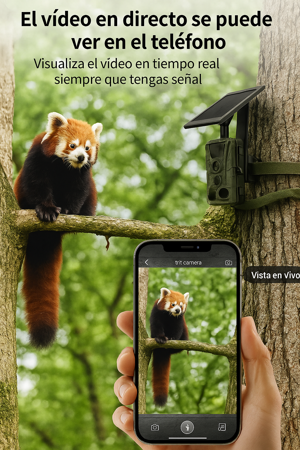 Cámara de fototrampeo 4G y placa solar