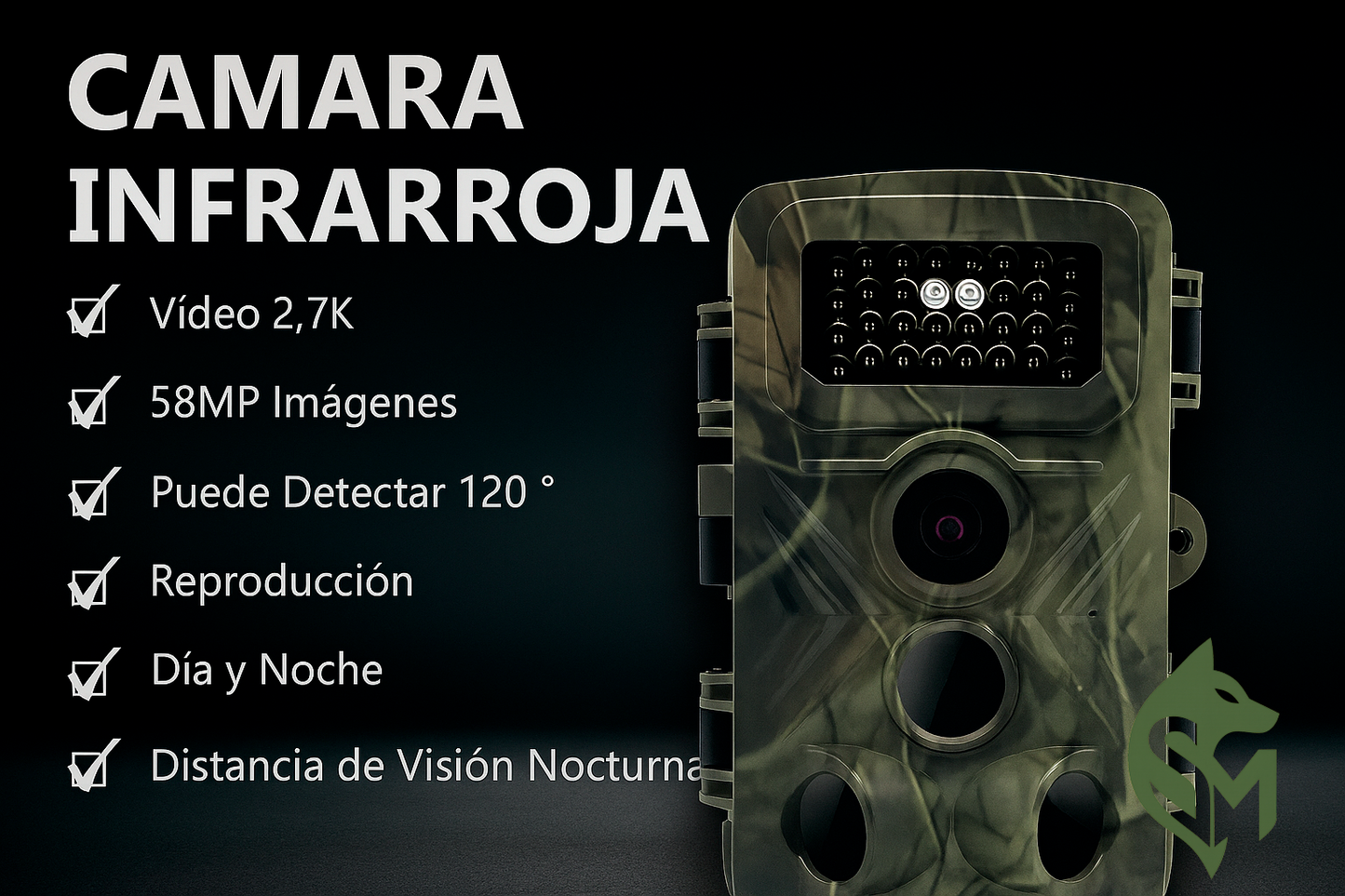 Cámara de Caza 4K – Fototrampeo HD Nocturna con Sensor 130° y 84MP