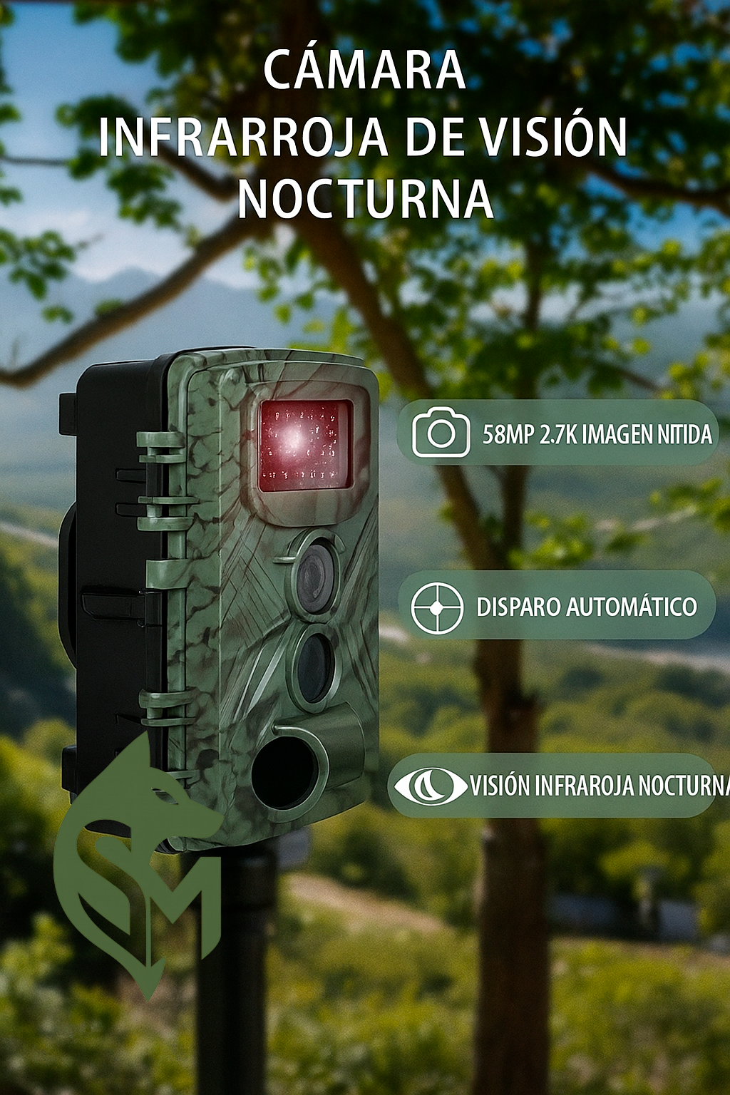 Cámara de Caza 4K – Fototrampeo HD Nocturna con Sensor 130° y 84MP