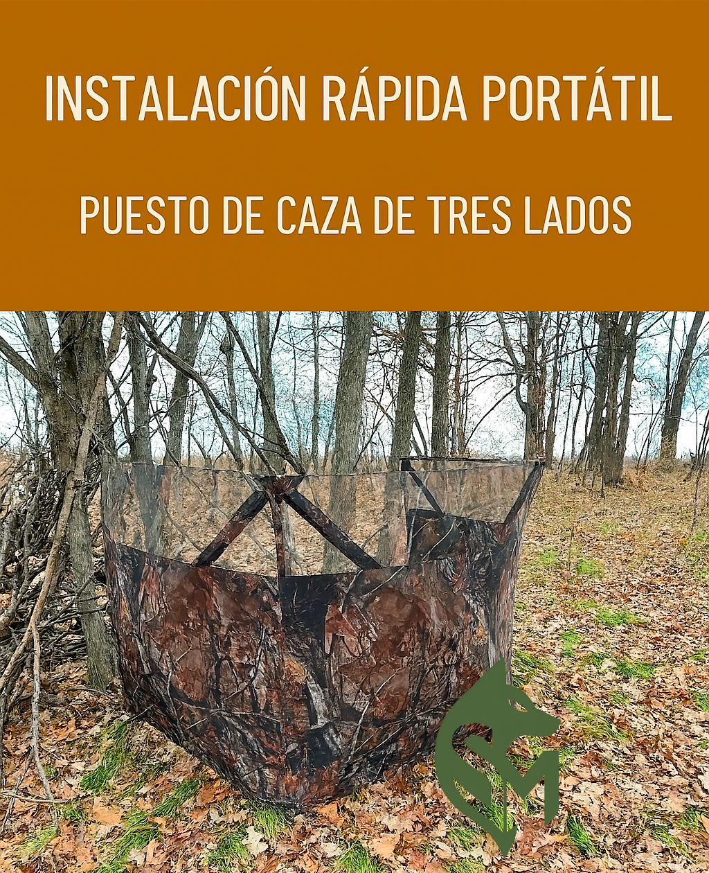 Puesto de Caza Camuflaje Plegable 3 Lados – Rápido Montaje, Envío Gratis