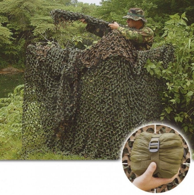Red de camuflaje verde plegable para transporte y montaje rápido