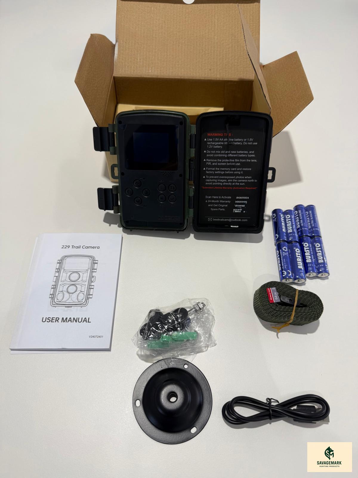 Cámara de Fototrampeo 4K con Tarjeta 64GB para Caza o Vigilancia